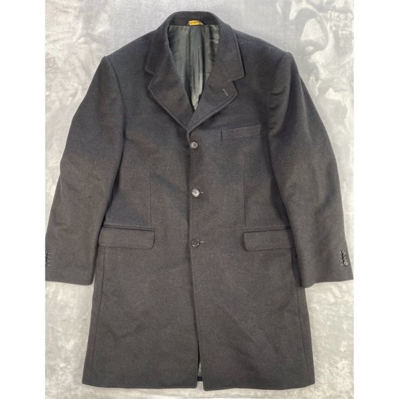 Aquarium Overcoat Mens IT 54 / US 44 Charcoal Wool Virgin Cashmere Made in Italy - Picture 1 of 16